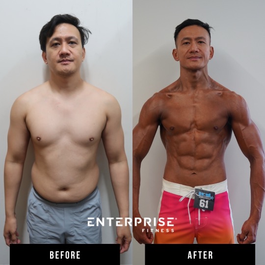 Enterprise Fitness client before and after