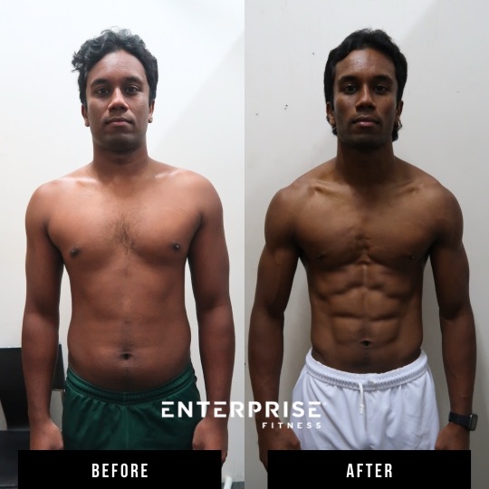 Enterprise Fitness client before and after
