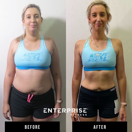 Enterprise Fitness client before and after