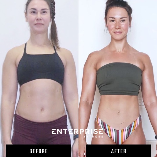 Enterprise Fitness client before and after