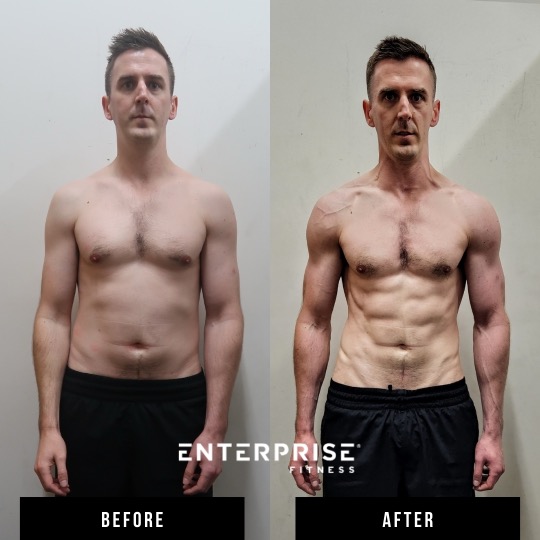 Enterprise Fitness client before and after