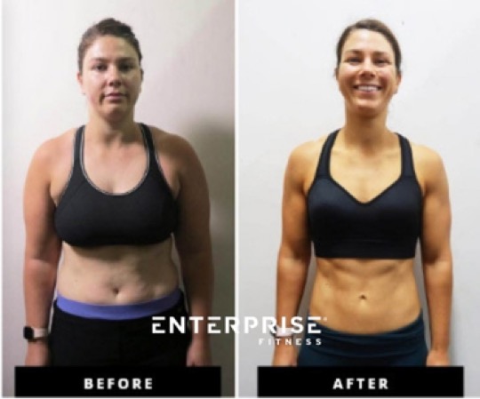 Enterprise Fitness client before and after