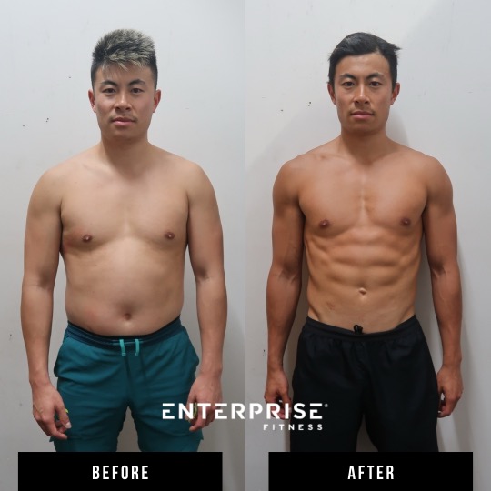 Enterprise Fitness client before and after