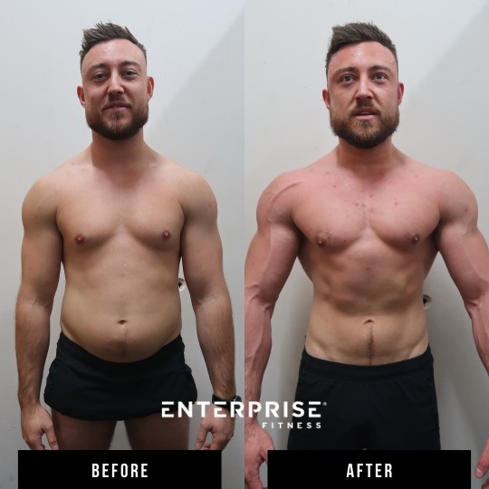 Enterprise Fitness client before and after