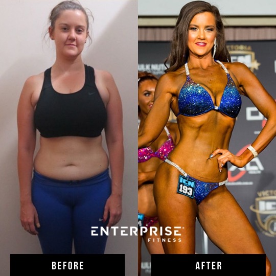 Enterprise Fitness client before and after