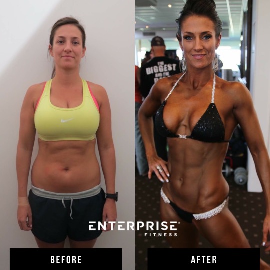 Enterprise Fitness client before and after