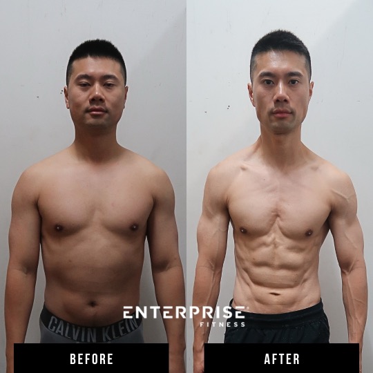 Enterprise Fitness client before and after