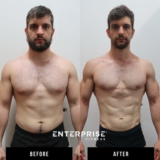 Enterprise Fitness client before and after