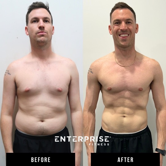 Enterprise Fitness client before and after