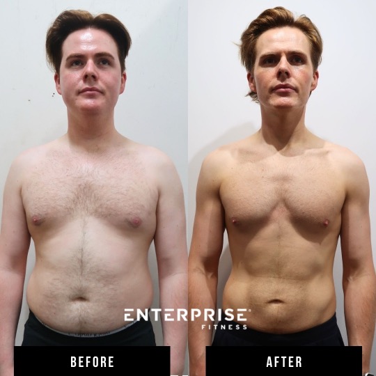 Enterprise Fitness client before and after