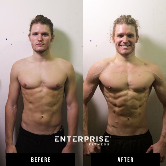 Enterprise Fitness client before and after