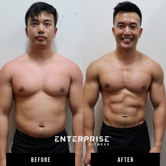 Enterprise Fitness client before and after