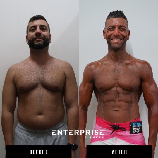 Enterprise Fitness client before and after