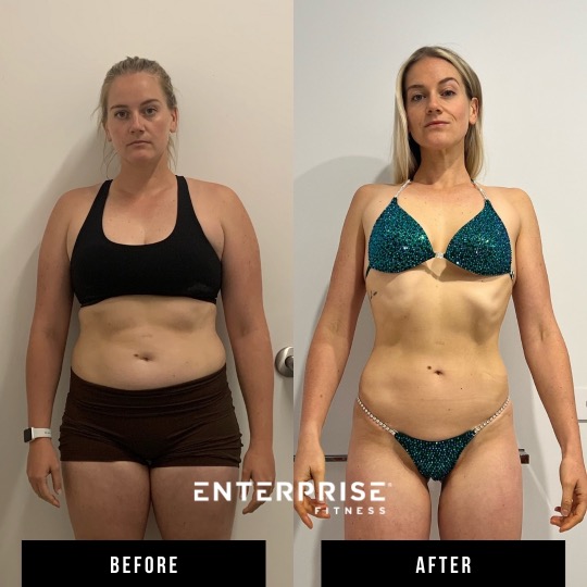 Enterprise Fitness client before and after