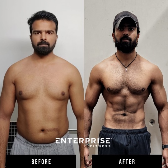 Enterprise Fitness client before and after