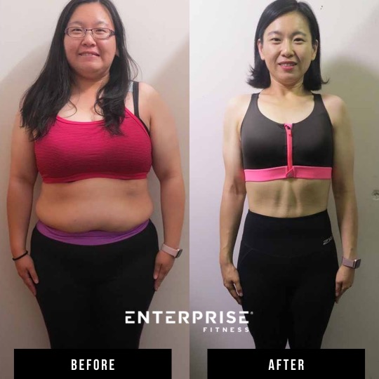 Enterprise Fitness client before and after