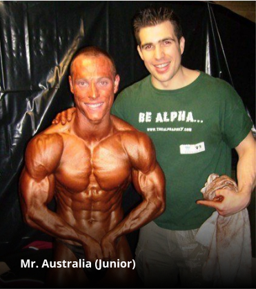 Mark Ottobre with a Mr Australia Junior champion