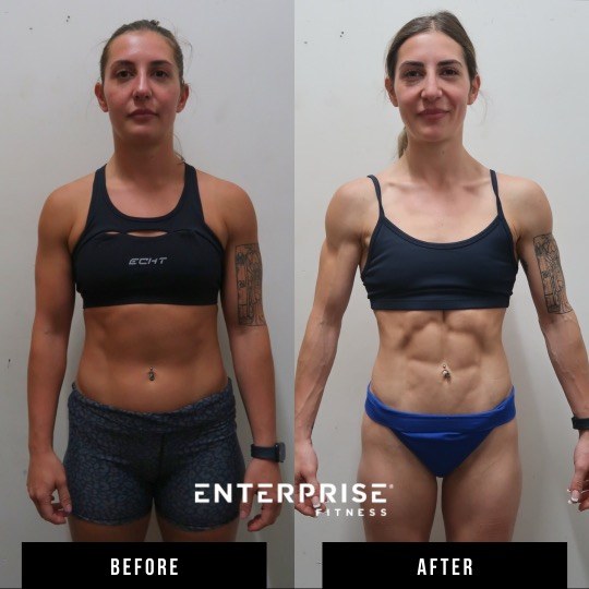 Enterprise Fitness client before and after