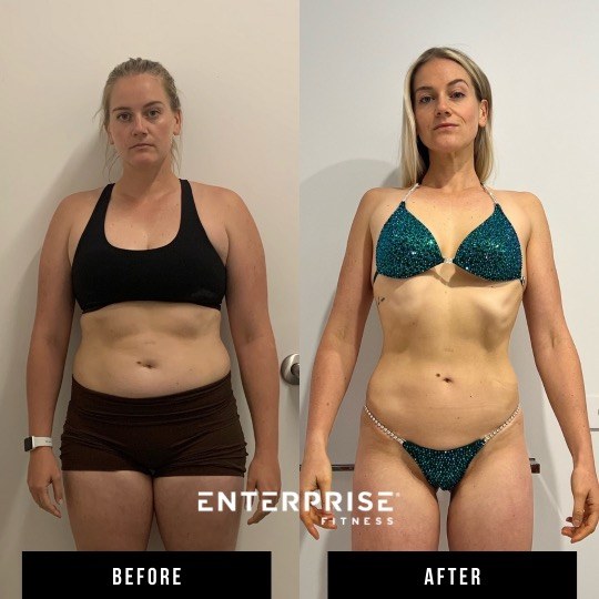 Enterprise Fitness client before and after