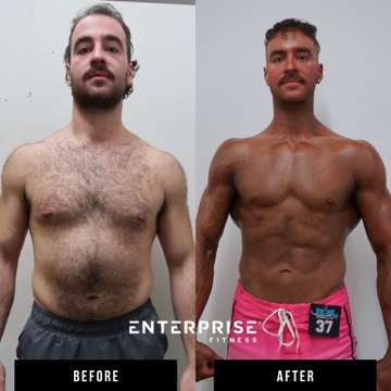 Enterprise Fitness client before and after