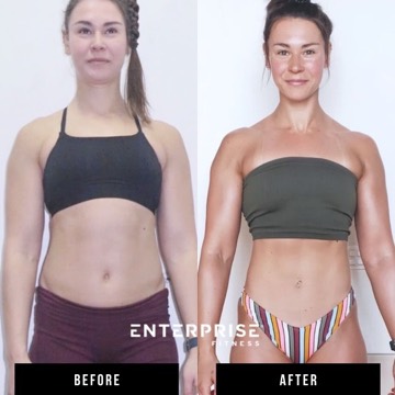 Enterprise Fitness client before and after