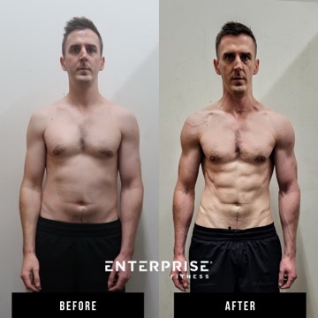 Enterprise Fitness client before and after