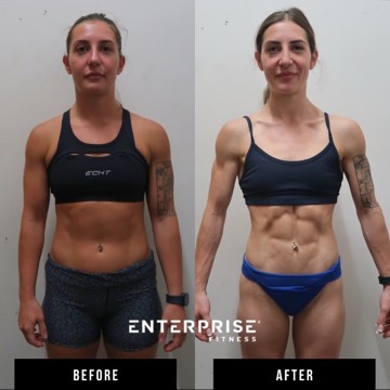 Enterprise Fitness client before and after