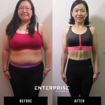Enterprise Fitness client before and after