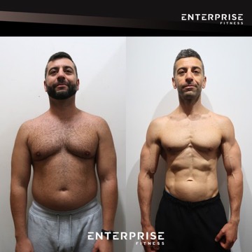 Enterprise Fitness client before and after