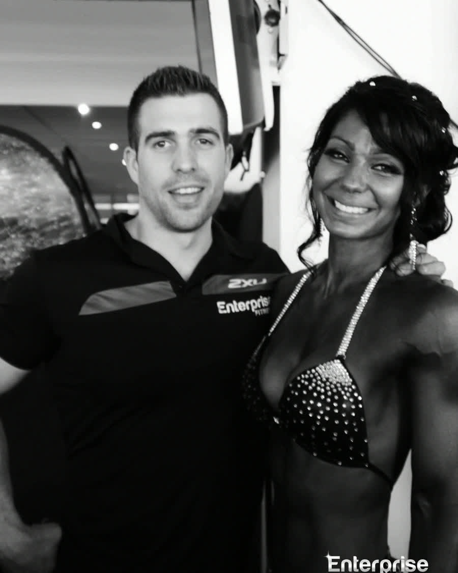 Cassie at her first comp, with Mark Ottobre